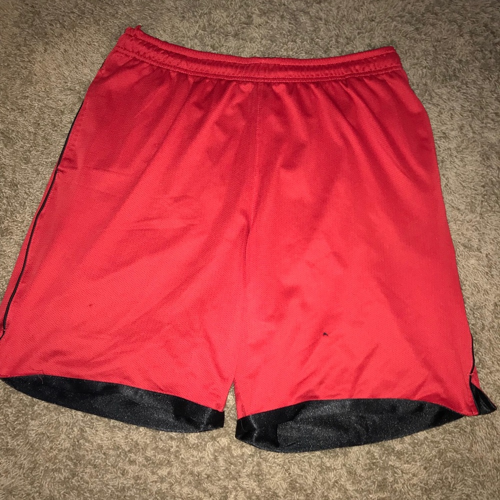 Men’s red athletic shorts